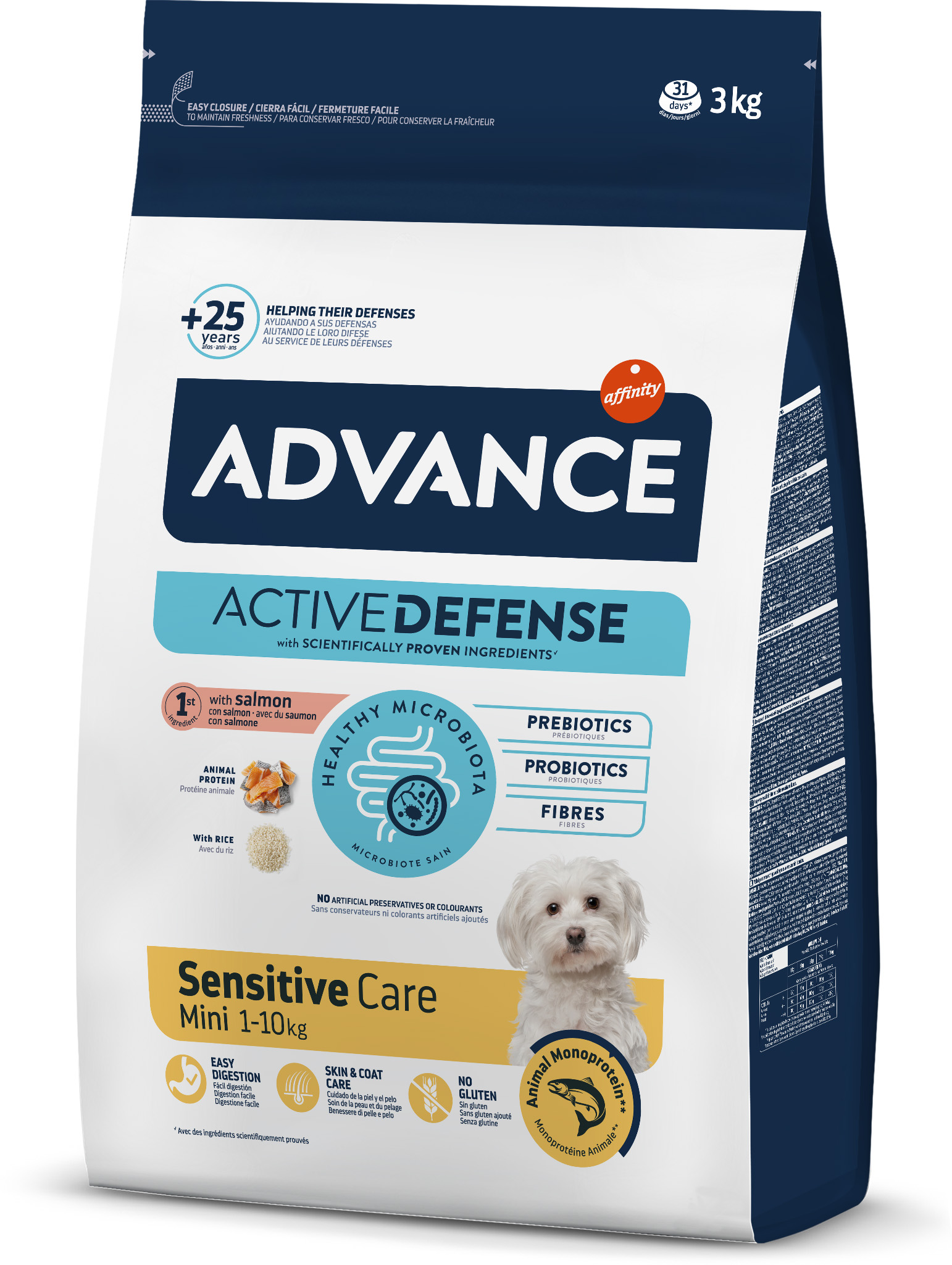  Advance Somonlu ve Pirinçli Hassas Küçük Irk Yetişkin Köpek Maması 3kg