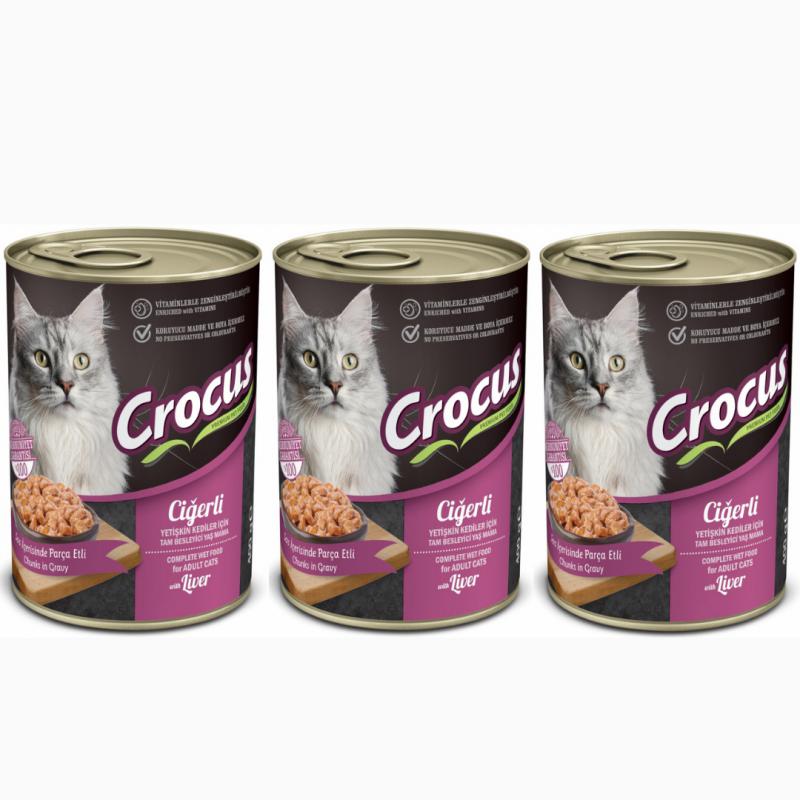 Crocus Yetişkin Kedi Ciğerli Yaş Mama 400gx3