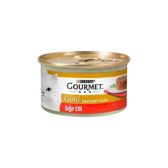 Purina Gourmet Gold Savoury Cake Sığır Etli Yetişkin Kedi Konserve Maması (85 g)