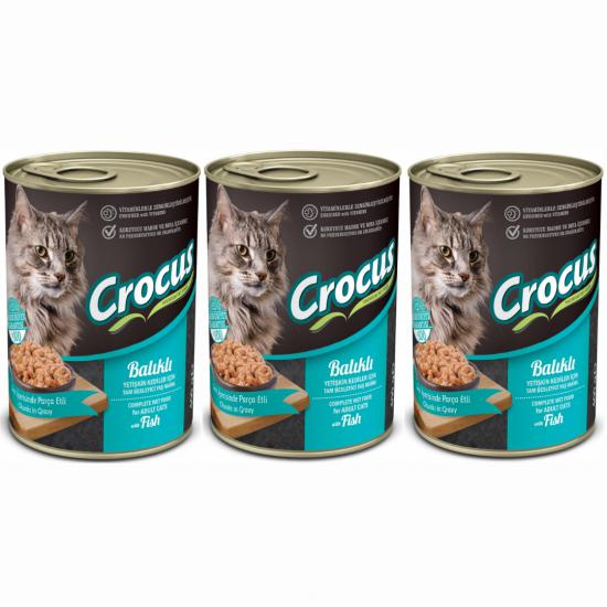 Crocus Yetişkin Kedi Balıklı Yaş Mama 3x400g