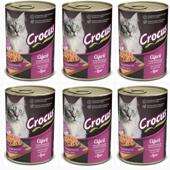 Crocus Yetişkin Kedi Ciğerli Yaş Mama 6x400g